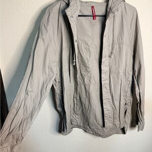 Women’s Tan Union Bay Military Style Cargo Hooded Jacket Medium 100% Cotton